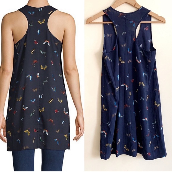 NWT Joie Peri Butterfly Tank Dress Navy Blue Extra Small XS - Picture 6 of 6